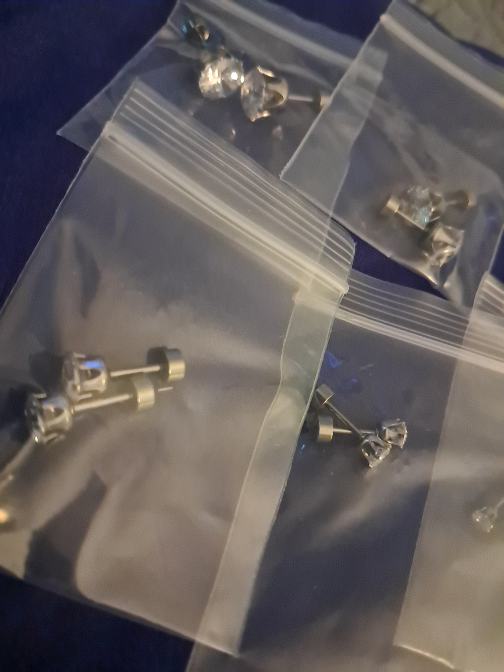 Sterling Silver CZ Stud Earrings - Clear Crystal - Picture 5 of 8